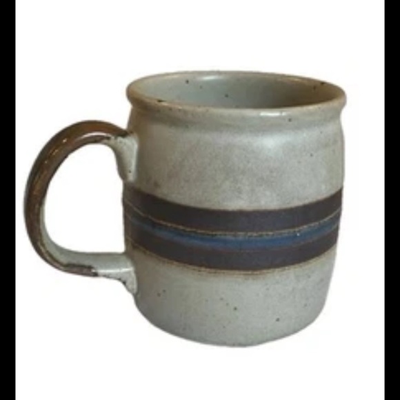 Mid Century OTAGIRI Stoneware HORIZON Pattern HANDLED Coffee Tea MUG 3.5” X 3” - Picture 1 of 16